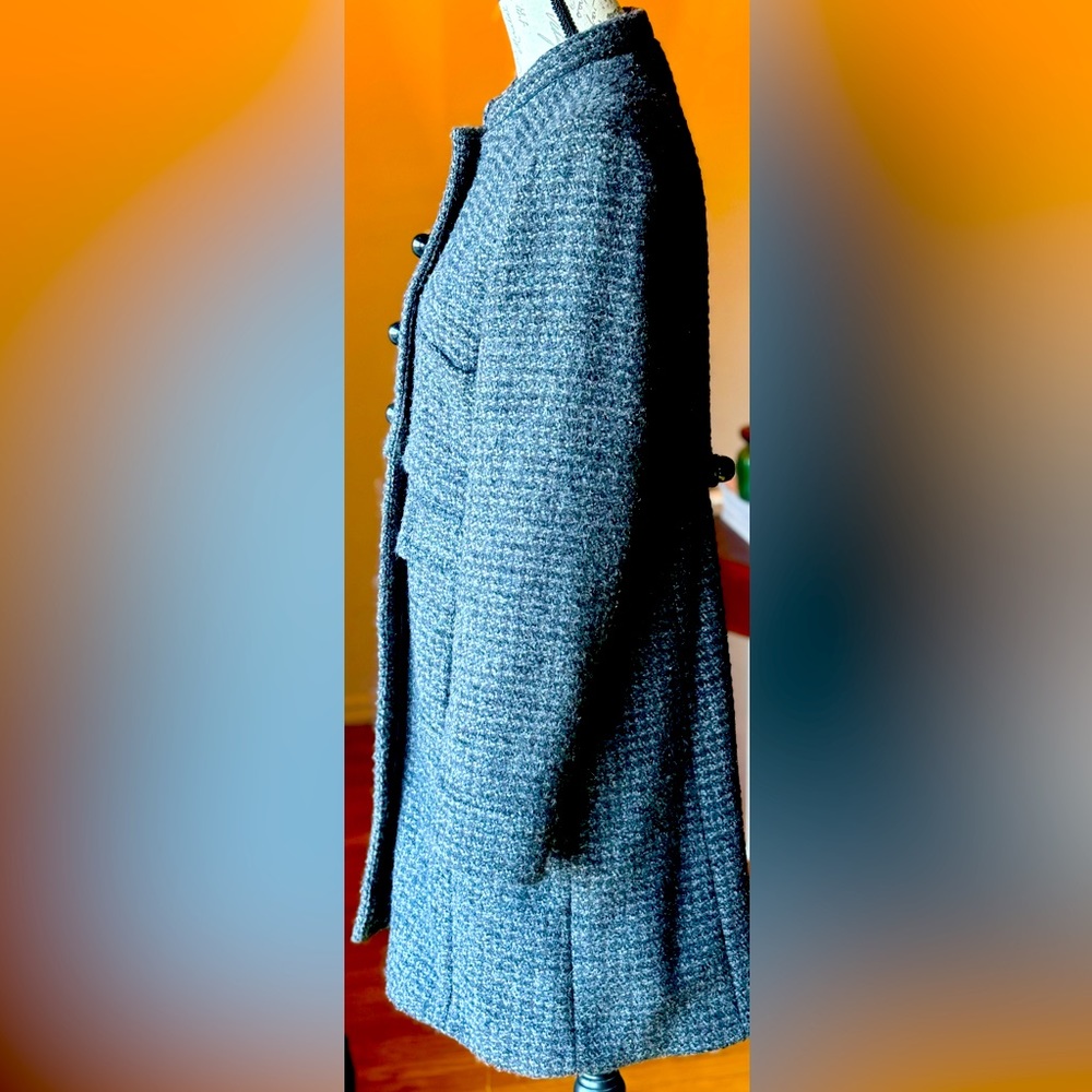 Women’s Wool Blend Coat - Comptoir Des Cotonniers 44 (EU)/ 10 (US) - Grey Tweed - Picture 3 of 5